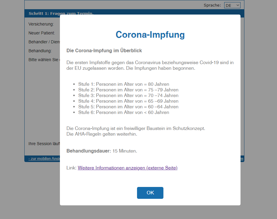 Online-Terminvergabe mit TimeControl