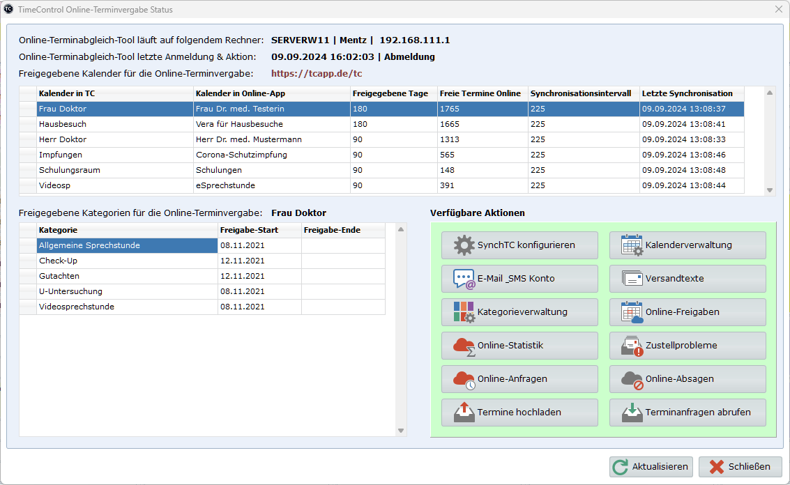 Status Online-Terminvergabe